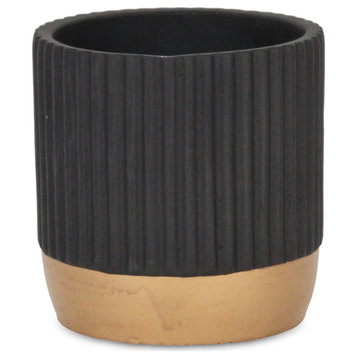 Elegant Large Black Ceramic Pot