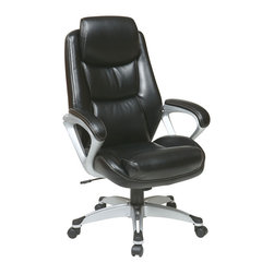 Grey Headrest with Leather Seat - Office Chairs