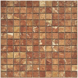 1x1 Rojo Alicante Marble Mosaic Polished - Home Accessories & Decor