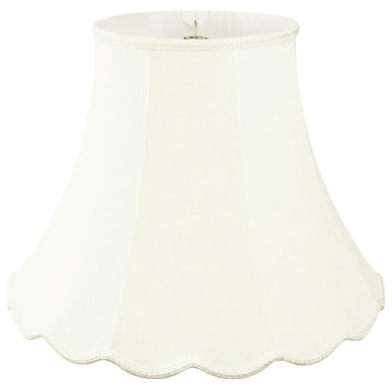 Royal Designs Scalloped Bell Designer Lampshade, White, 7"x14"x11.5"