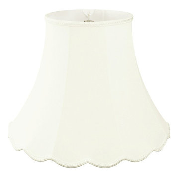 Royal Designs Scalloped Bell Designer Lampshade, White, 7"x14"x11.5"