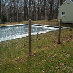 Weld Wire on Round Wood Posts for Pool Enclosure - Home Fencing And Gates