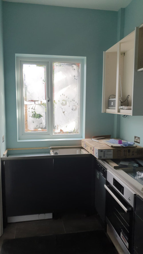 Kitchen upstand around a window Houzz UK