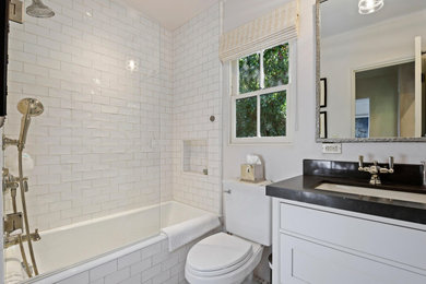 Example of a beach style bathroom design in Santa Barbara