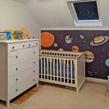 Kids Spaceship & Planets Wallpaper Mural