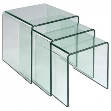 Waterfall Glass Tables (Nesting Set)