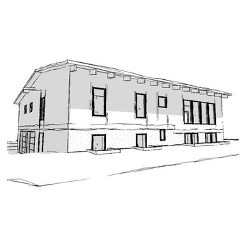 View of rear of house with the new addition