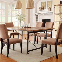 84" Mason Burnished Rustic Dining Table Setfurn - Dining Tables