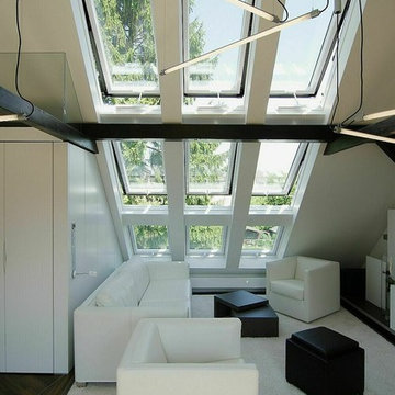 Düsseldorf, neuer Wohnraum mit hohen Dachflächenfensternn