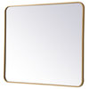 Elegant Decor MR803036BR Soft Corner Metal Rectangular Mirror, 30"x36"