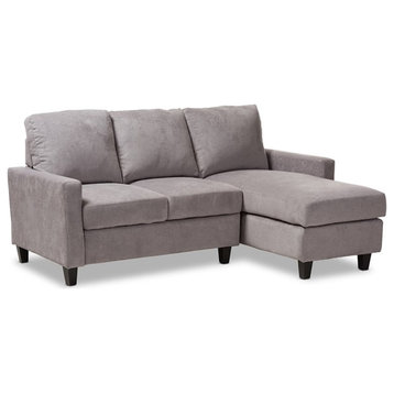 Baxton Studio Greyson Reversible Sectional in Light Gray
