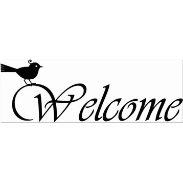 Welcome Sign With Bird 10x22"