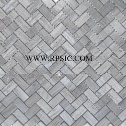 HB-80 HERRINGBONE SILVER CLOUDY 5/8 X 1 1/4 - Mosaic Tile