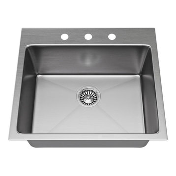 MR Direct T1823 Topmount Single Bowl 3/4-Inch Radius Kitchen Sink, Sink Only