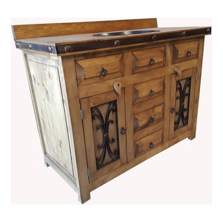 Rustic Saint Andrew Bathroom Vanity Reclaimed wood - Traditional - Bathroom Vanities And Sink 