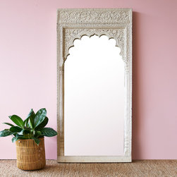 Nomad India - Pure White Arched Frame Mirror - Mirrors