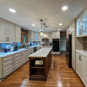 Two Tone White and Wood Kitchen