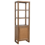 Kosas Home - Ladera 1-Door Bookcase By Kosas Home - Introduce a textural element into your space with this solid pine bookcase featuring a chic cane door. Finished in a warm, natural brown, this piece brings enduring style and versatility for years of use. Matching sideboard also available.