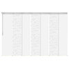 Navajo White-Calisto 7-Panel Track Extendable Vertical Blinds 110-153"x94", Satin Nickel Track
