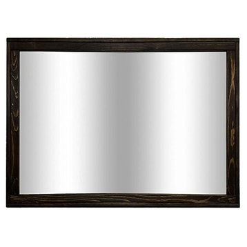 Dark Walnut Sydney Style Vanity Mirror, 36"x30"