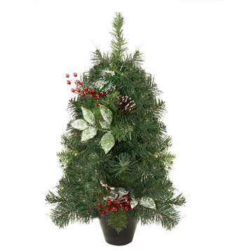 Unlit Frost Decorated Tree 46 Tips, 24"