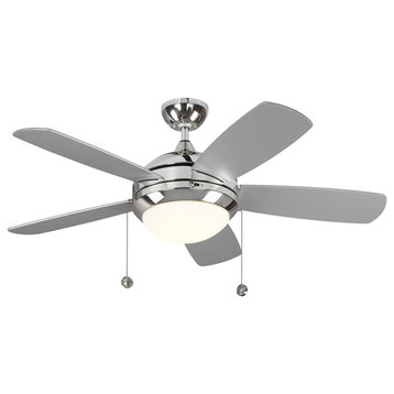 44" Discus Classic Ceiling Fan, Polished Nickel