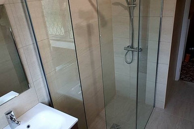 Modern & Minimalistic Wet Floor Shower Renovation, Designed & Installed