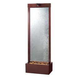7.5' Dark Copper Gardenfall With Clear Glass Floor Fountain - Indoor Fountains