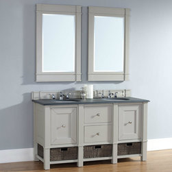 72 inch Dove Gray Double Bathroom Vanity Optional Countertops - Bathroom Vanities And Sink Consoles