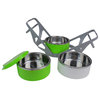 Green and White Stacking Food Storage Containers with Carrying Holder