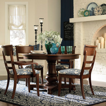 Custom 44" Pedestal Dining Table by Bassett Furniture