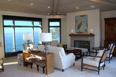 Design ideas for a beach style living room in Orange County.