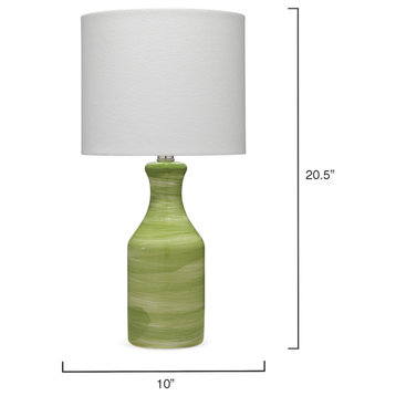 Bungalow Table Lamp With Shade, Green and White Swirl UNO Socket