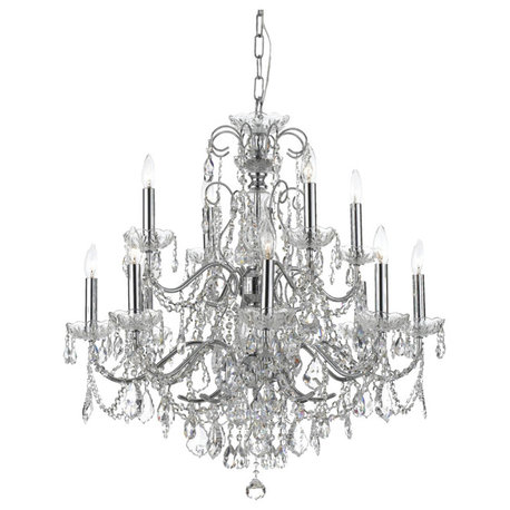 Crystorama 3228-CH-CL-SAQ Imperial - Twelve Light Chandelier