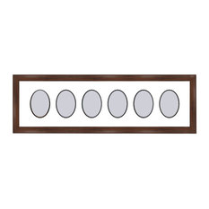 Walnut Collage Picture Frame with 6 oval openings for 3.5X5 photos