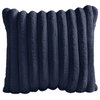Sorra Home Luxe Faux Fur Navy Throw Pillow 24"Hx24"Wx6"D