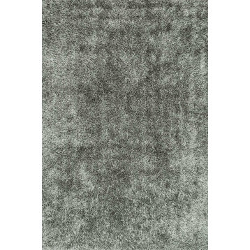 100% Polyester Carrera Shag Area Rug by Loloi, Steel, 7'9"x9'9"