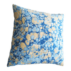 DECORATIVE PILLOWS MIAMI - Stained Pillow, Blue, 20"x20" - Decorative Pillows