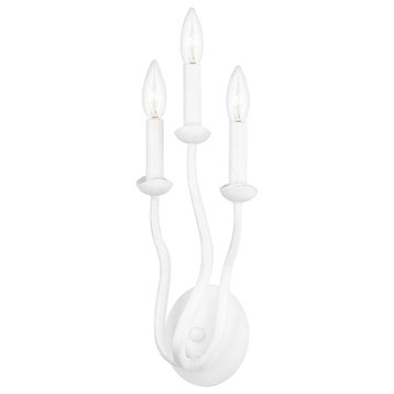 Troy Lighting Reign 3-Light Wall Sconce, Gesso White, B1083-GSW