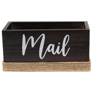 Rustic Wood Decorative Mail Holder, Bills And Letter Storage, Sorter