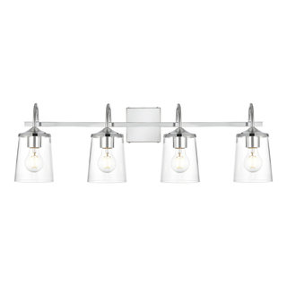 Living District Avani 4-Light Chrome & Clear Bath Sconce - Transitional ...