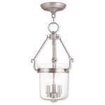 Livex Lighting - Livex Lighting 50492-91 Winchester - 10.5" Three Light Pendant - Canopy Included: TRUE  Shade InWinchester 10.5" Thr Brushed Nickel Seede *UL Approved: YES Energy Star Qualified: n/a ADA Certified: n/a  *Number of Lights: Lamp: 3-*Wattage:60w Candelabra Base bulb(s) *Bulb Included:No *Bulb Type:Candelabra Base *Finish Type:Brushed Nickel
