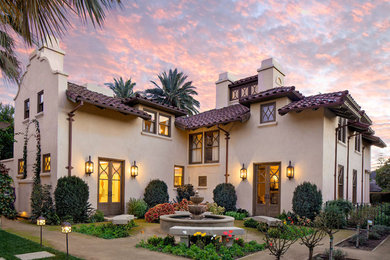 Example of a tuscan exterior home design in Santa Barbara