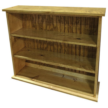 3 Shelf Bookcase, Solid Wood Bookshelf, Butternut Stain/Poly