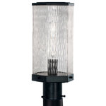 Norwell Lighting - Norwell Lighting 1177-MB-WAV Polygon - One Light Outdoor Post Mount - Unique outdoor fixture with six sided, wavy glass,Polygon One Light Ou Matte Black Wavy Gla *UL: Suitable for wet locations Energy Star Qualified: n/a ADA Certified: n/a  *Number of Lights: Lamp: 1-*Wattage:60w T10 E26 Edison bulb(s) *Bulb Included:No *Bulb Type:T10 E26 Edison *Finish Type:Matte Black