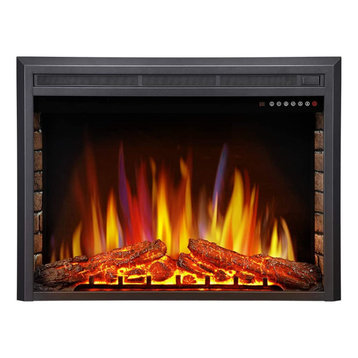 Electric Fireplace Insert, Freestanding Recessed Electric Stove Heater, LED