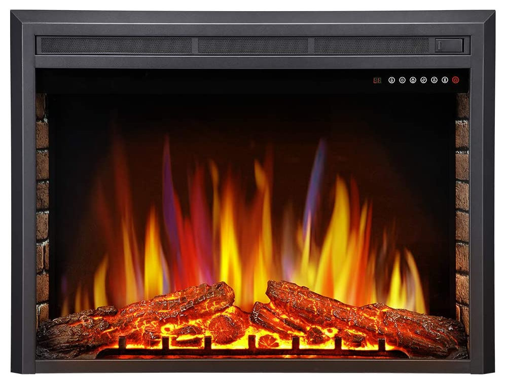 Electric Fireplace Insert, Freestanding Recessed Electric Stove Heater