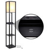 Brightech Maxwell Shelf Floor Lamp With Wireless Charging, Black
