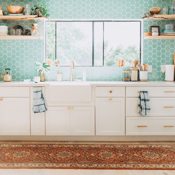 Airy Aqua Kitchen Backsplash
