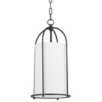Hudson Valley Lighting - Orlando Small 1-Light Lantern Pendant Black Brass - Orlando's smooth curves, rounded linen shade and soft symmetry reimagine the traditional lantern pendant. Light fills the white linen shade with a soothing glow that will bring a sense of calm to any space. Available in three sizes and 2 finishes.